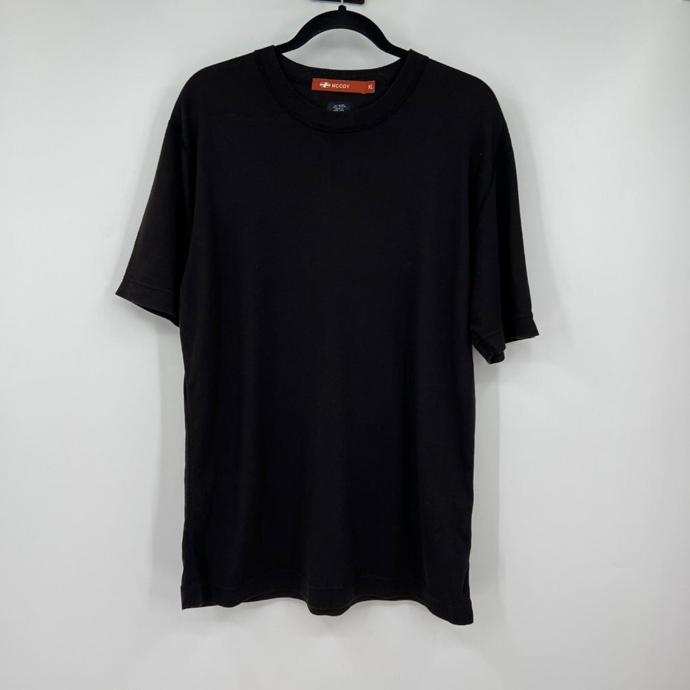 Mccoy Black Thick Solid Crewneck Regular Short Sleeves Pullover Tee Shirt
